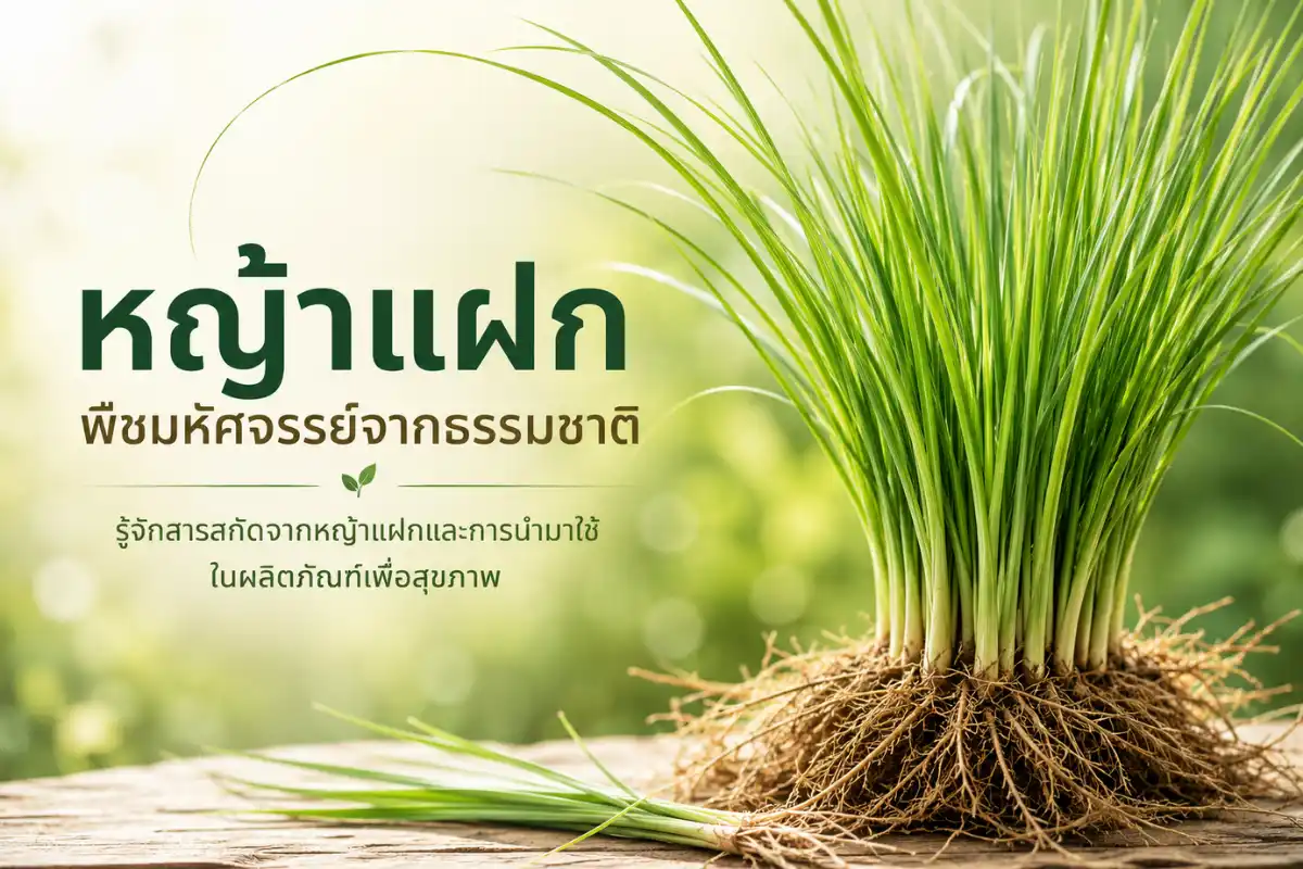 หญ้าแฝกมีประโยชน์อะไร? รู้จักสารสกัดจากหญ้าแฝกและการนำมาใช้ในผลิตภัณฑ์เพื่อสุขภาพ